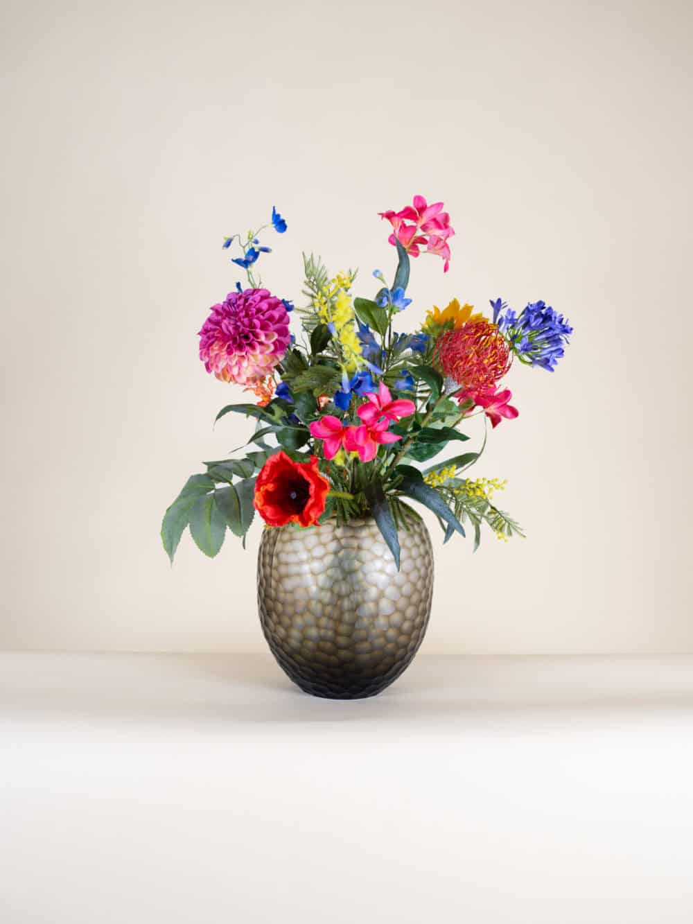 Kunstbloemen boeket rainbow subtiel