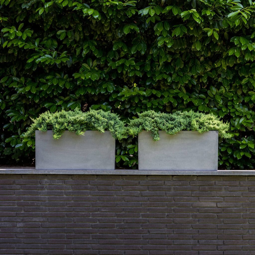Bloempot outdoor langwerpig grijs