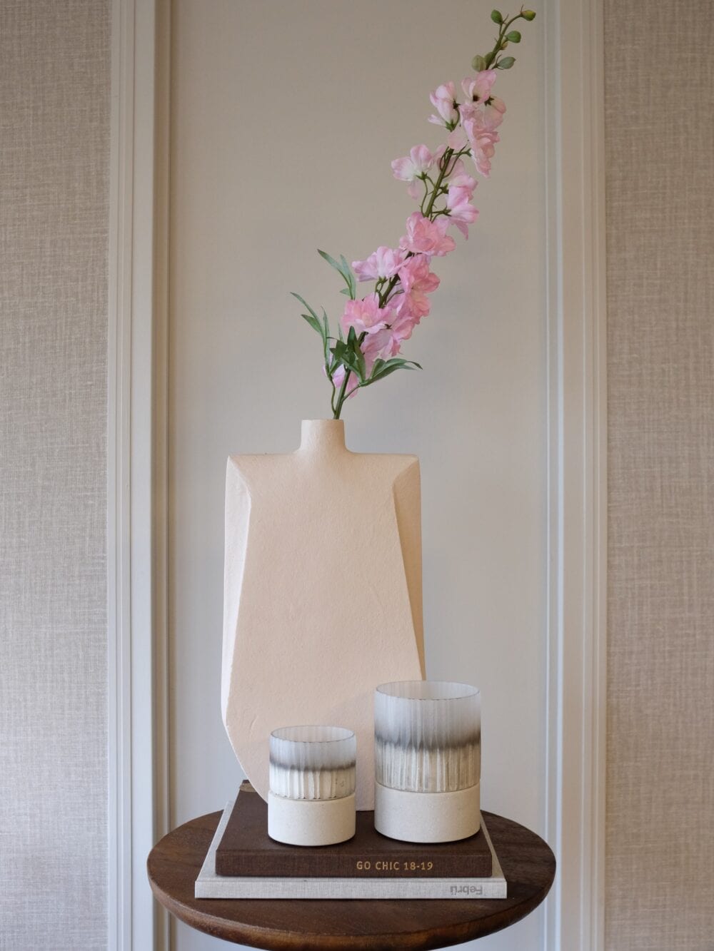 Kunstbloem Delphinium roze 91 cm