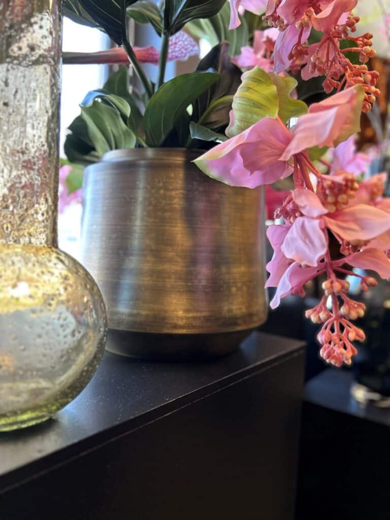 Bloempot vintage gold