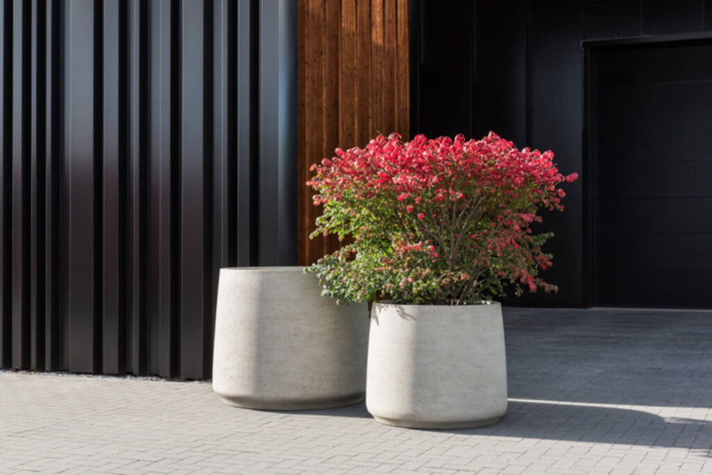 Grote bloempot outdoor plantenbak Jumbo Patt beige Ø119cm H97cm