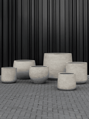 Grote bloempot outdoor plantenbak Jumbo Patt beige Ø119cm H97cm