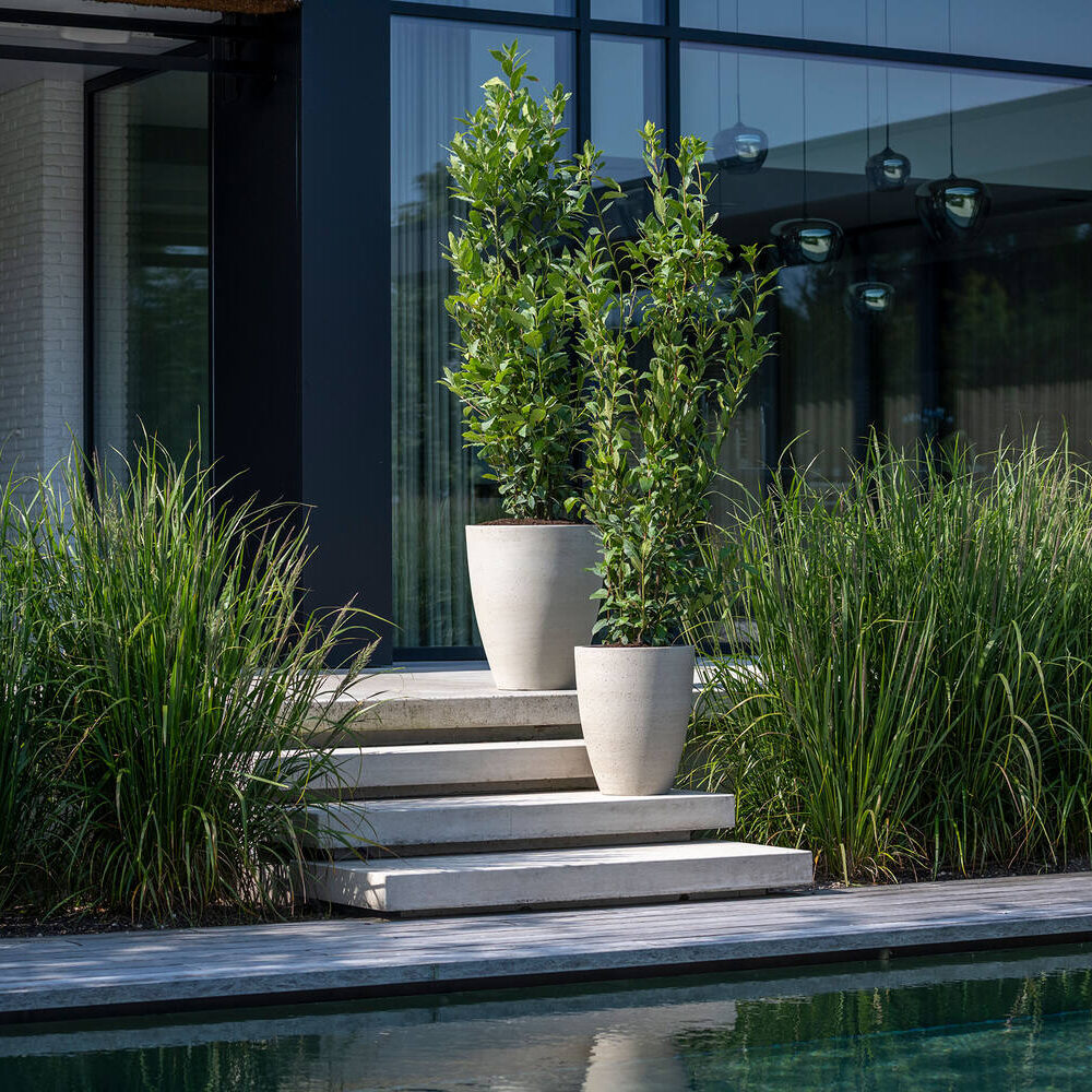 Grote bloempot outdoor plantenbak Ben beige washed H55