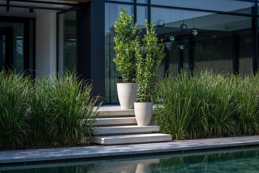 Grote bloempot outdoor plantenbak Ben beige washed H55