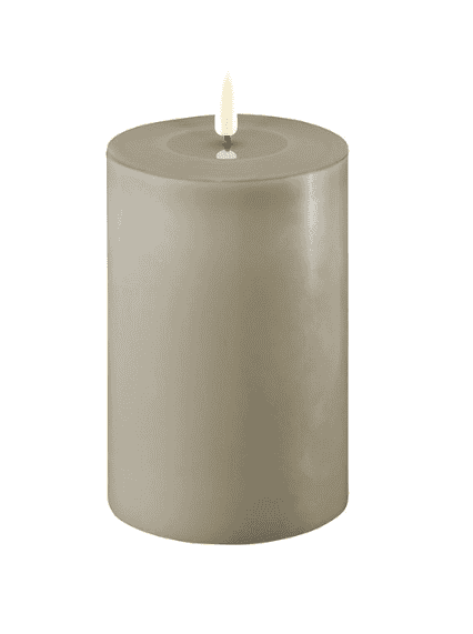 Led kunstkaars beige Deluxe 10 x 15 cm