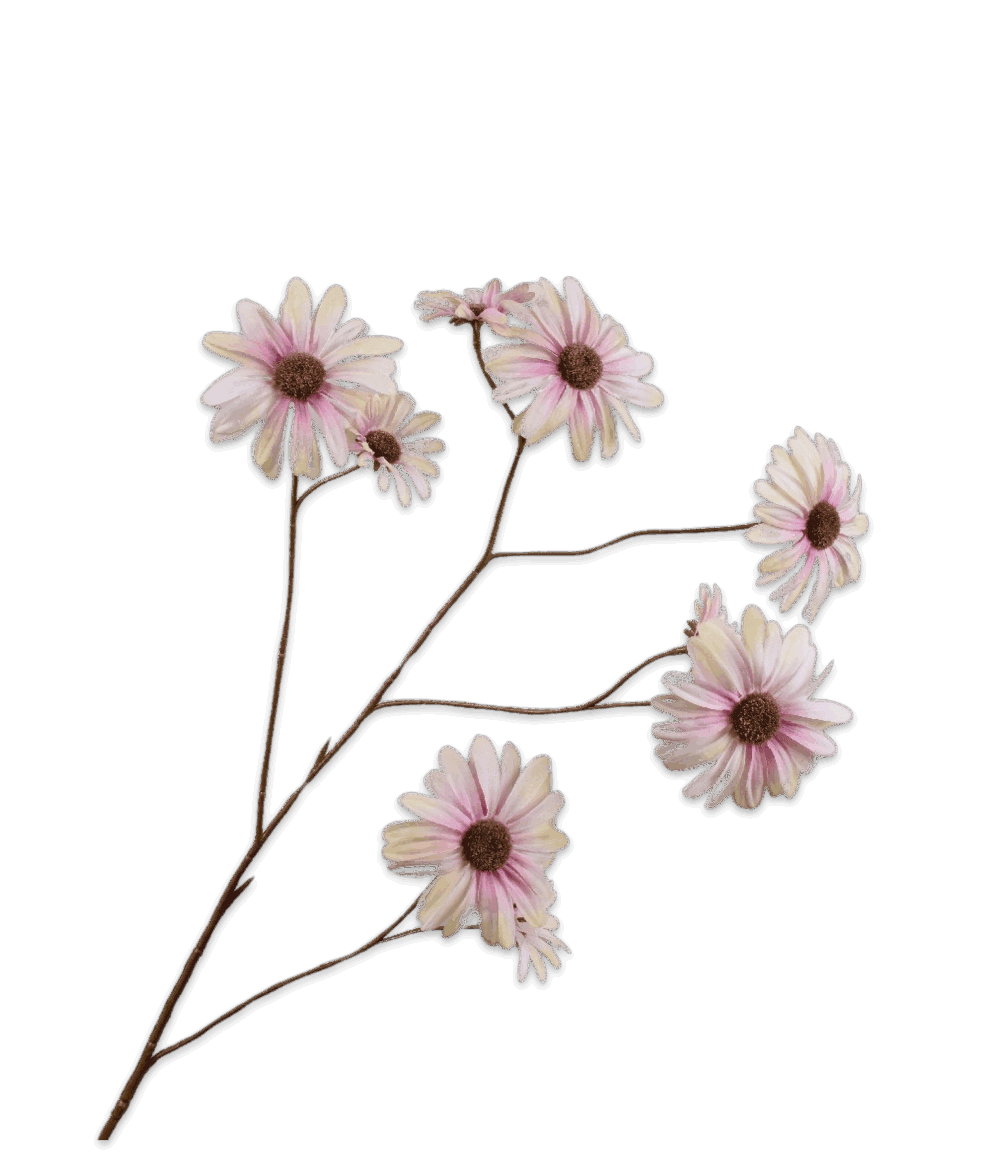 Silk-ka margriet tak groen roze 102 cm