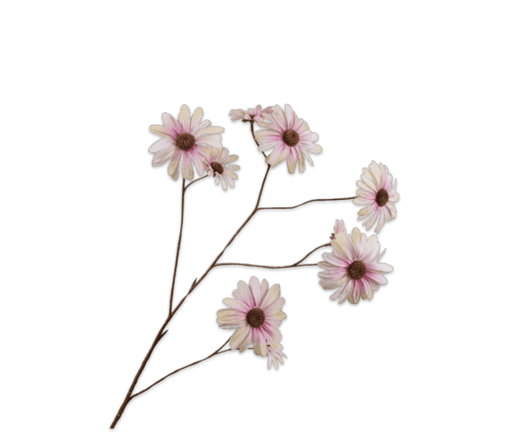 Silk-ka margriet tak groen roze 102 cm