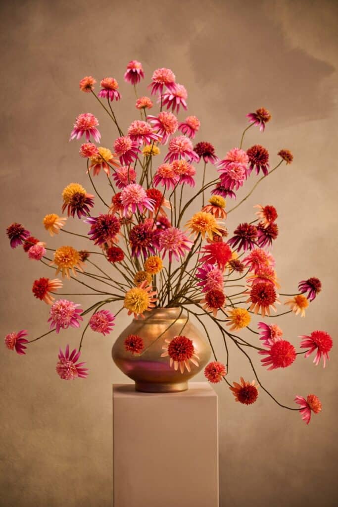 Silk-ka Rudbeckia kunsttak oranje rood 90 cm
