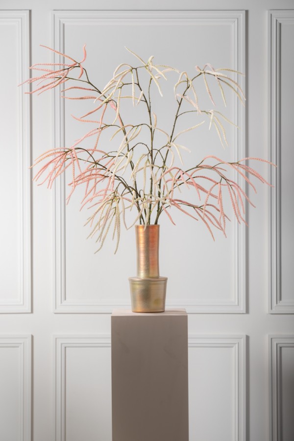 Gras tak crème roze Silk-ka 131 cm