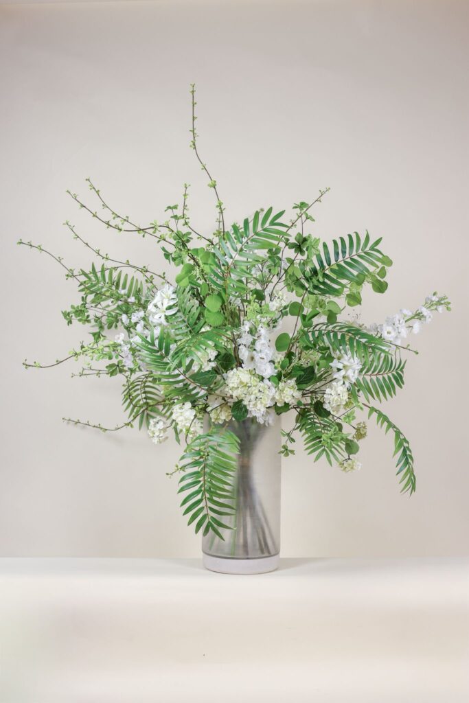 Sophie's choise zijden boeket wit groen