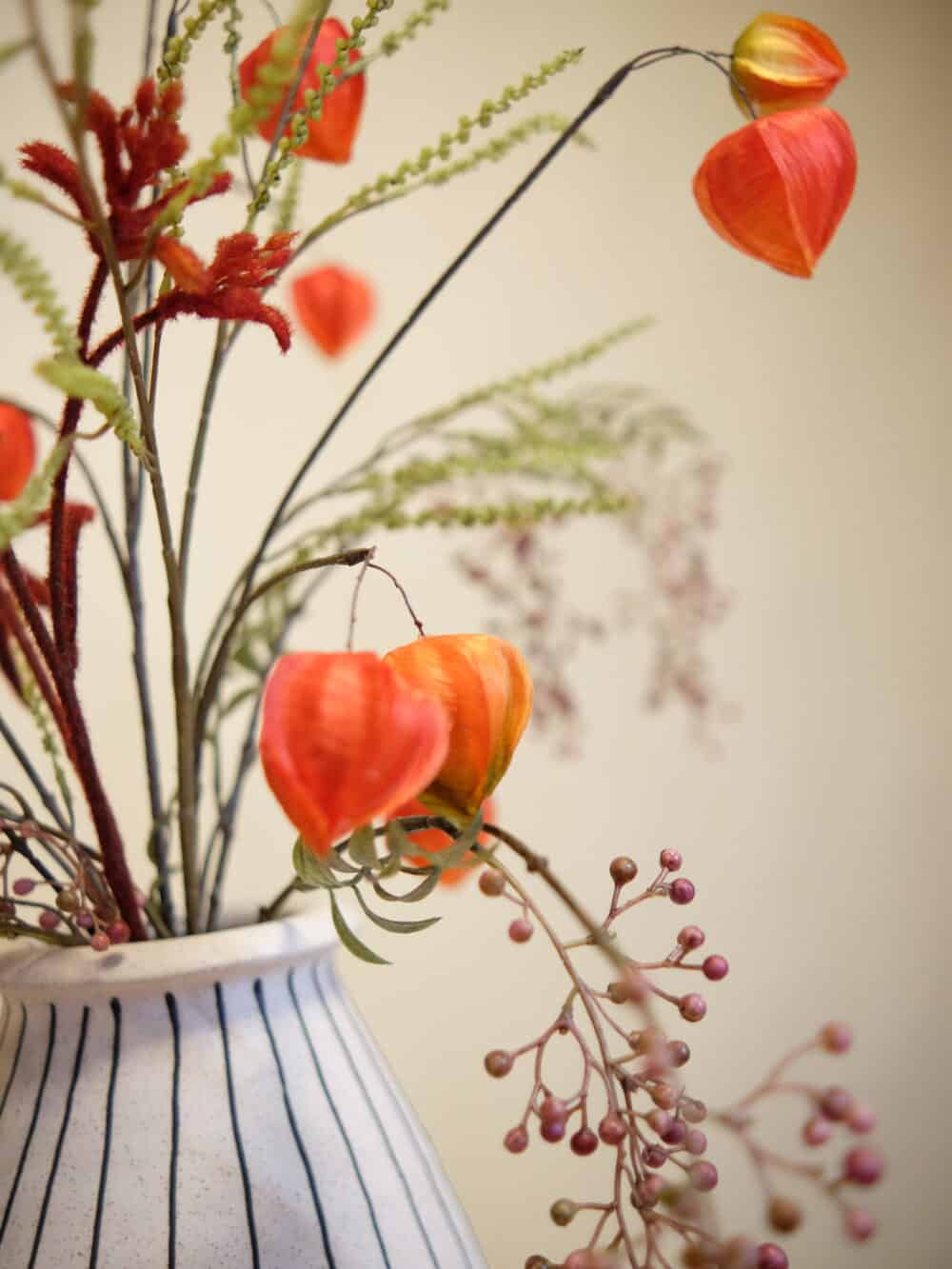 Oranje Lampion Zijden Bloemen Boeket