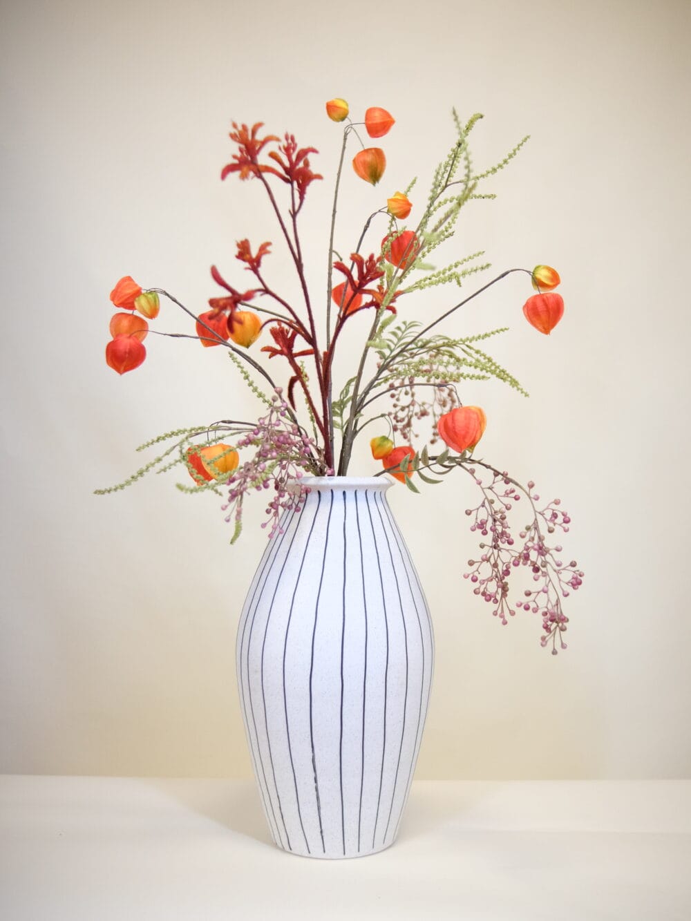 Oranje Lampion Zijden Bloemen Boeket