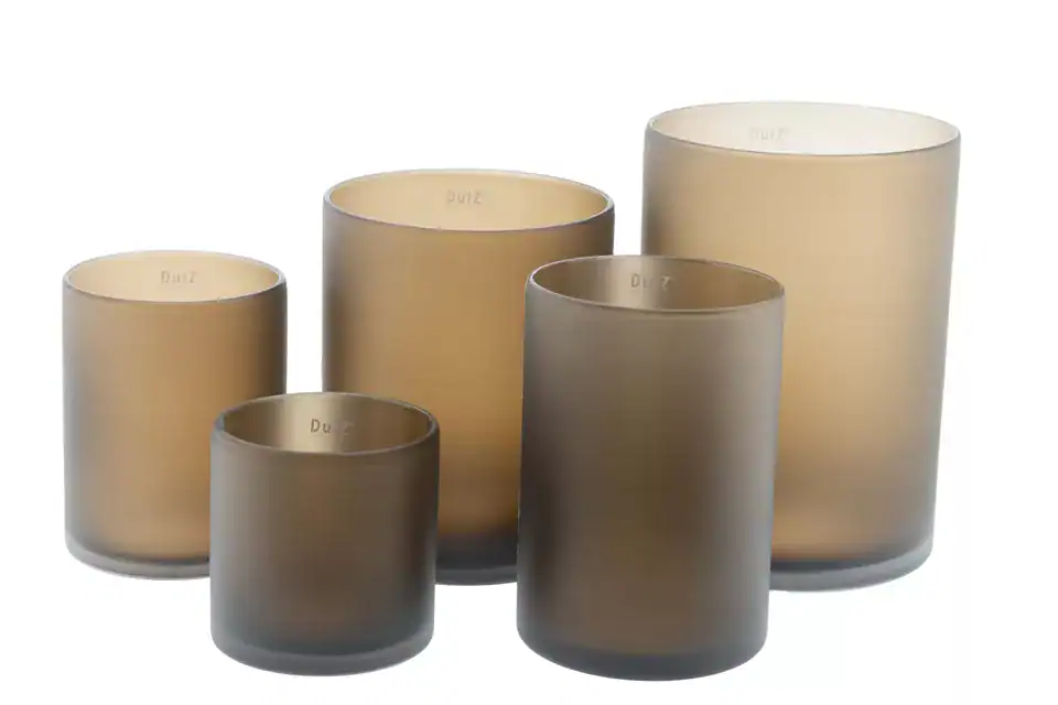 Dutz windlicht vaas mat bruin