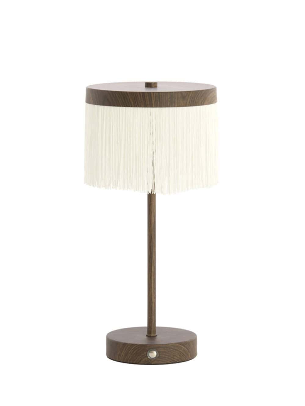 Tafellamp LED 35 cm houtmotief beige