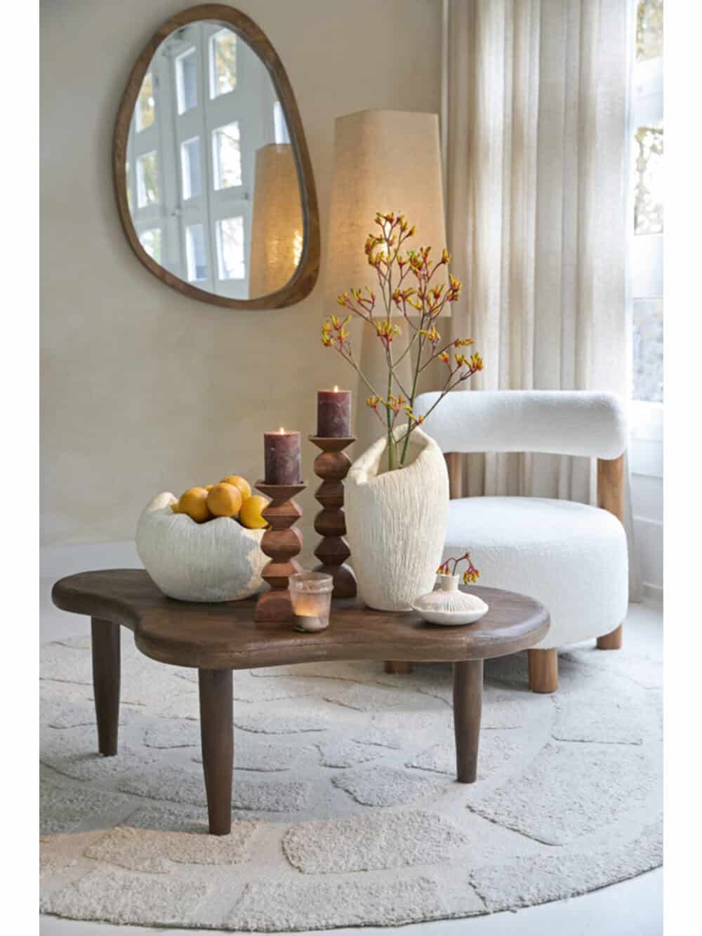 Vaas deco 34x28x21 cm DENISA crème