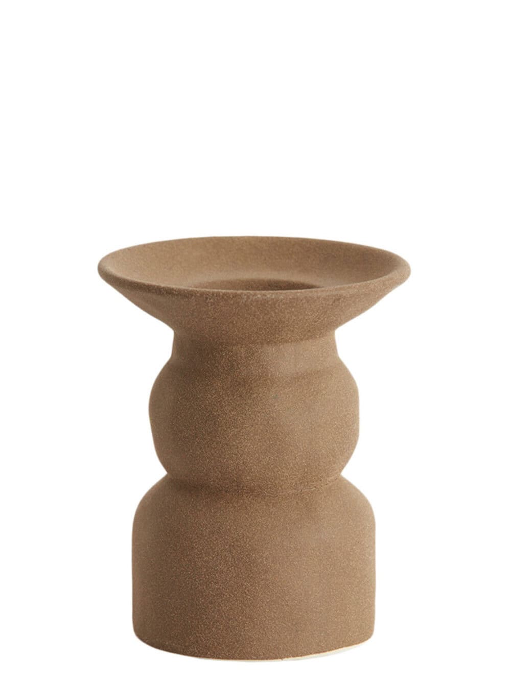 Kandelaar Ø12,5x15 cm ATRANI keramiek mat bruin
