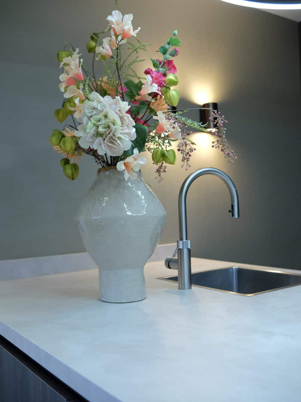 Zijden plukboeket bont