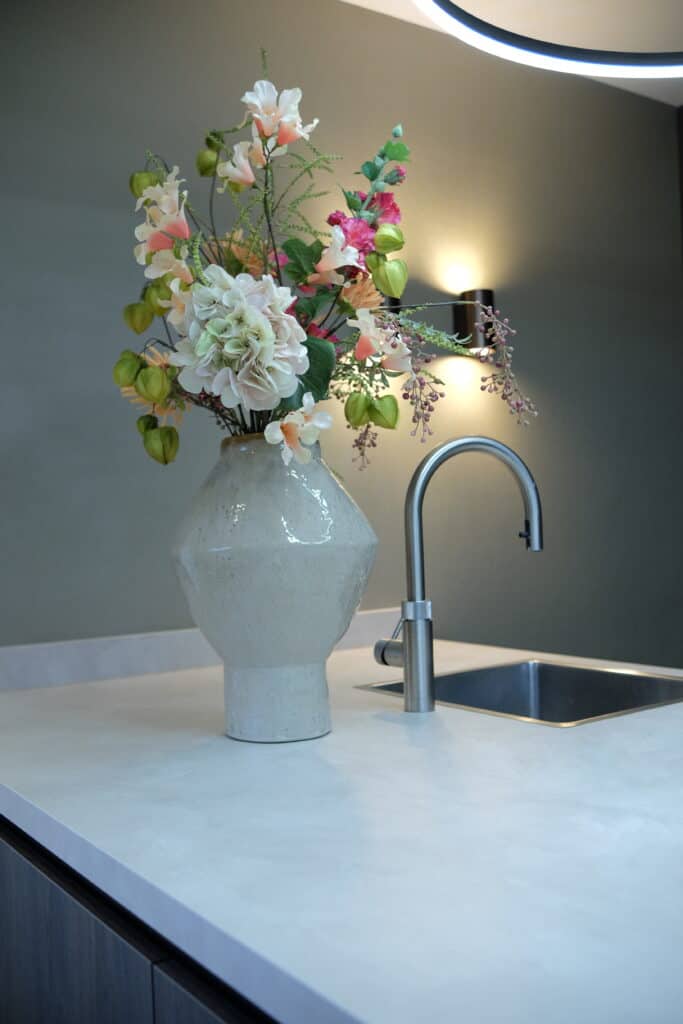 Zijden plukboeket bont