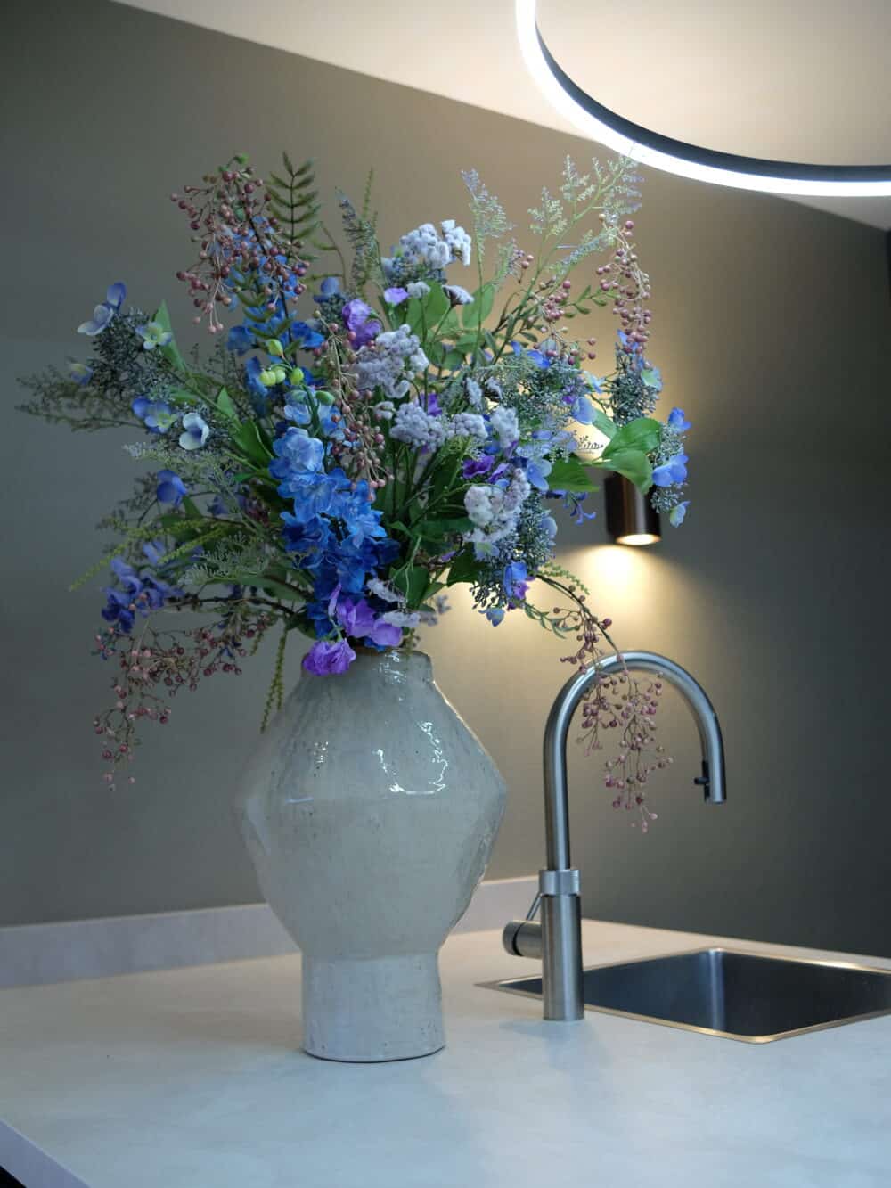 Kunstbloemen boeket blue wonder