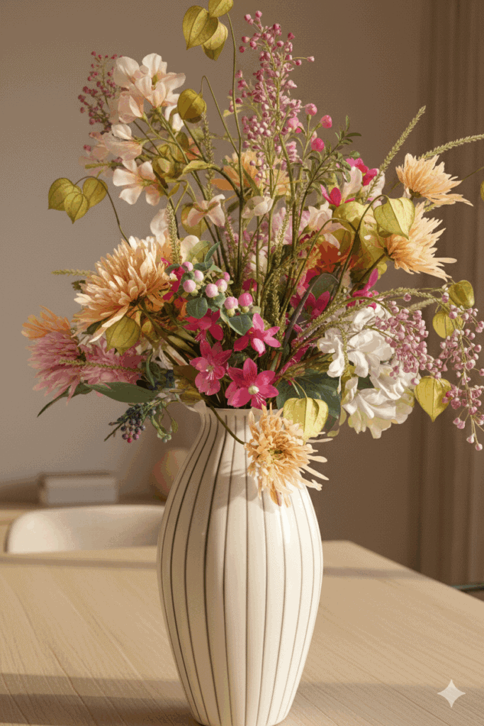 zijden boeket cozy pastel