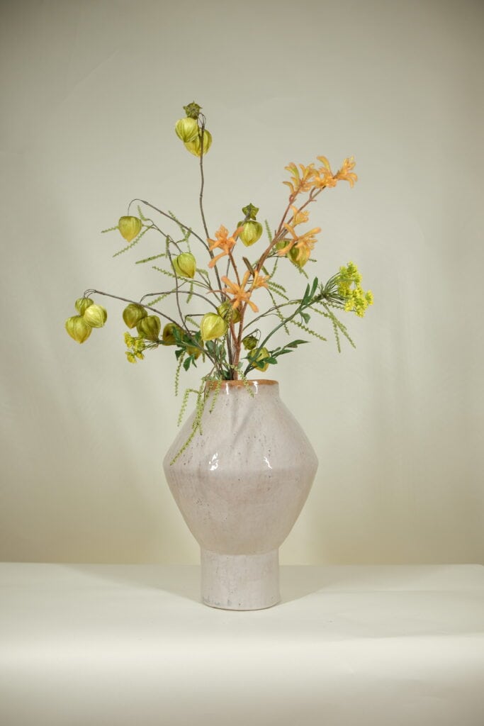 Zijden bloemen boeket nature green