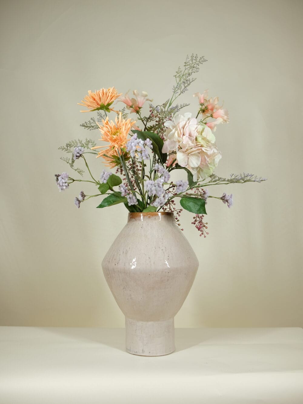 Zijden bloemen boeket pastel chique