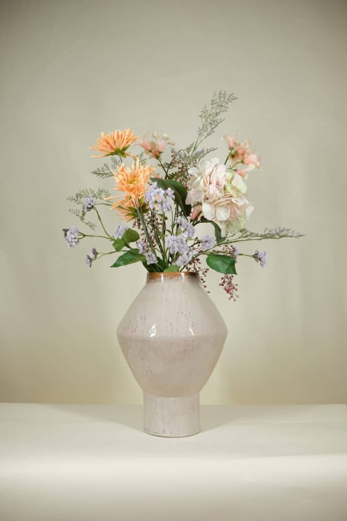 Zijden bloemen boeket pastel chique