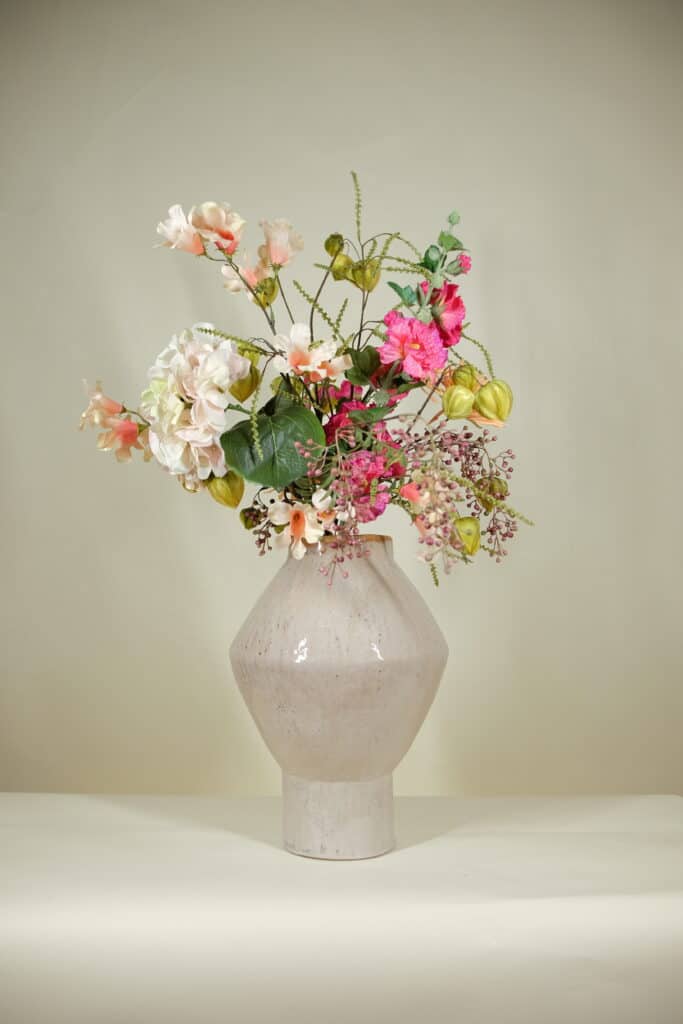 cozy pastel zijden bloemen boeket