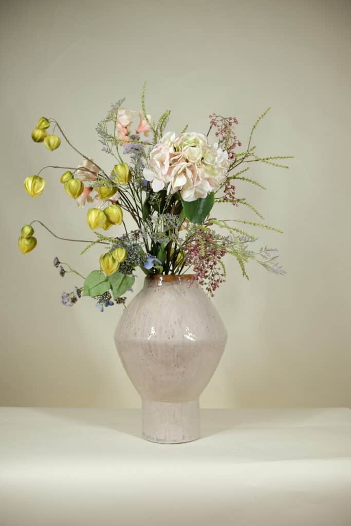 Zijden kunstbloemen boeket green