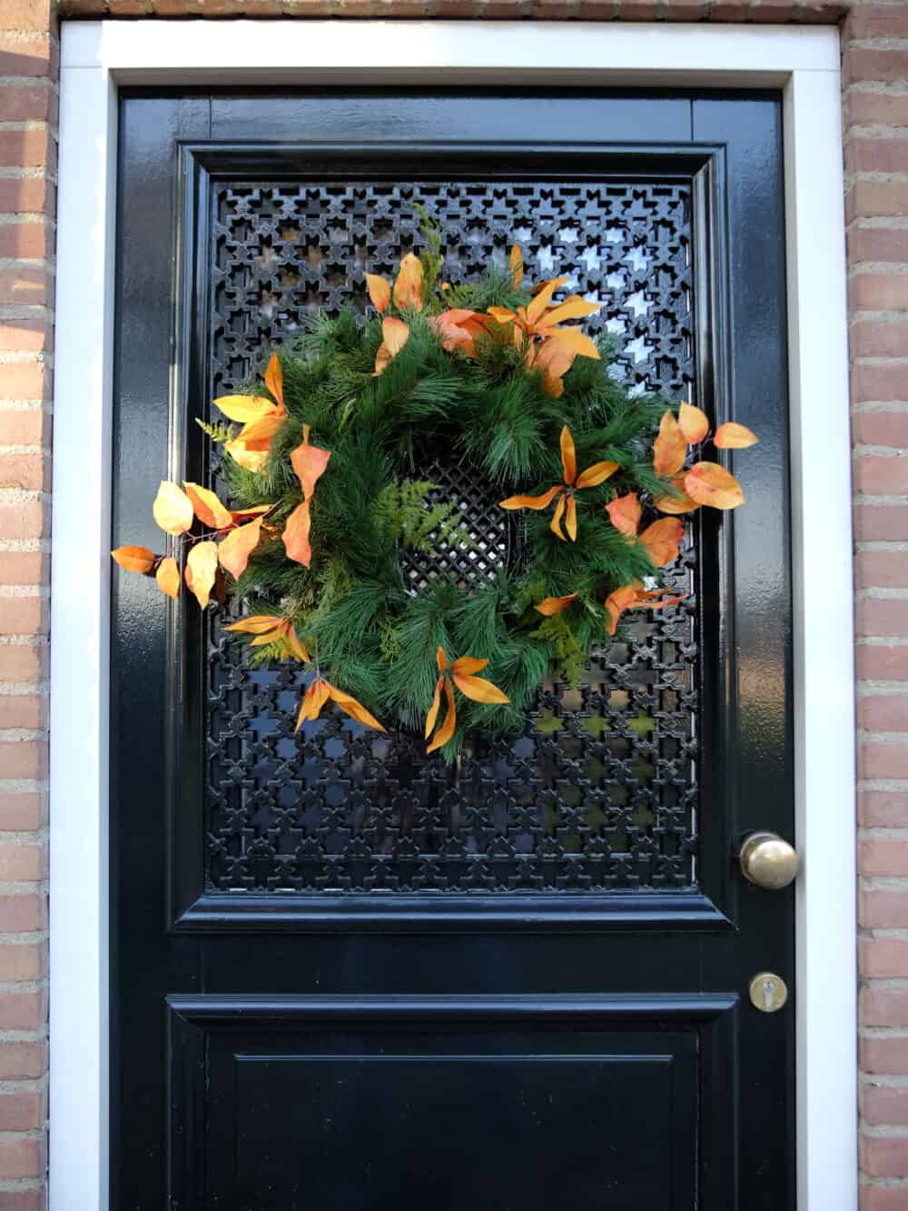 Zijden kerstkrans orange glow