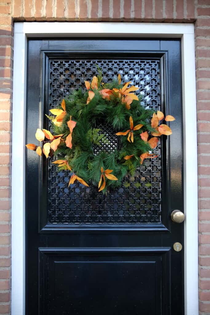 Zijden kerstkrans orange glow