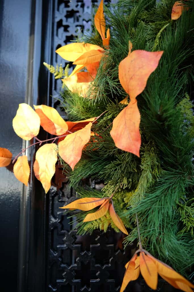 Zijden kerstkrans orange glow