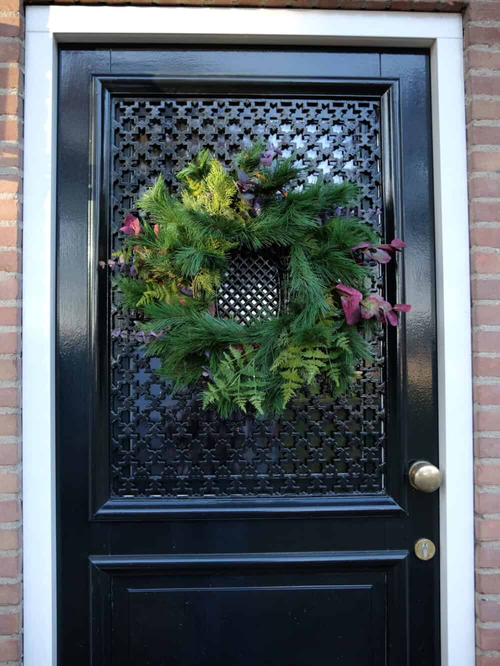 Zijden kerstkrans Burgundy