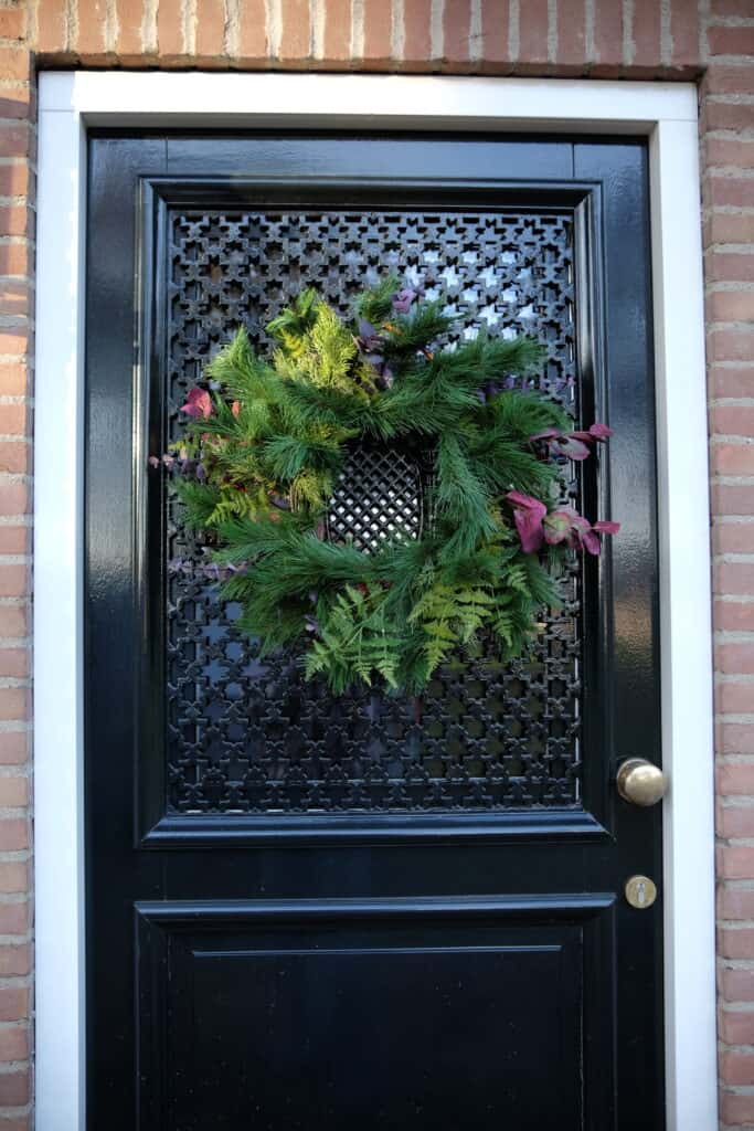 Zijden kerstkrans Burgundy