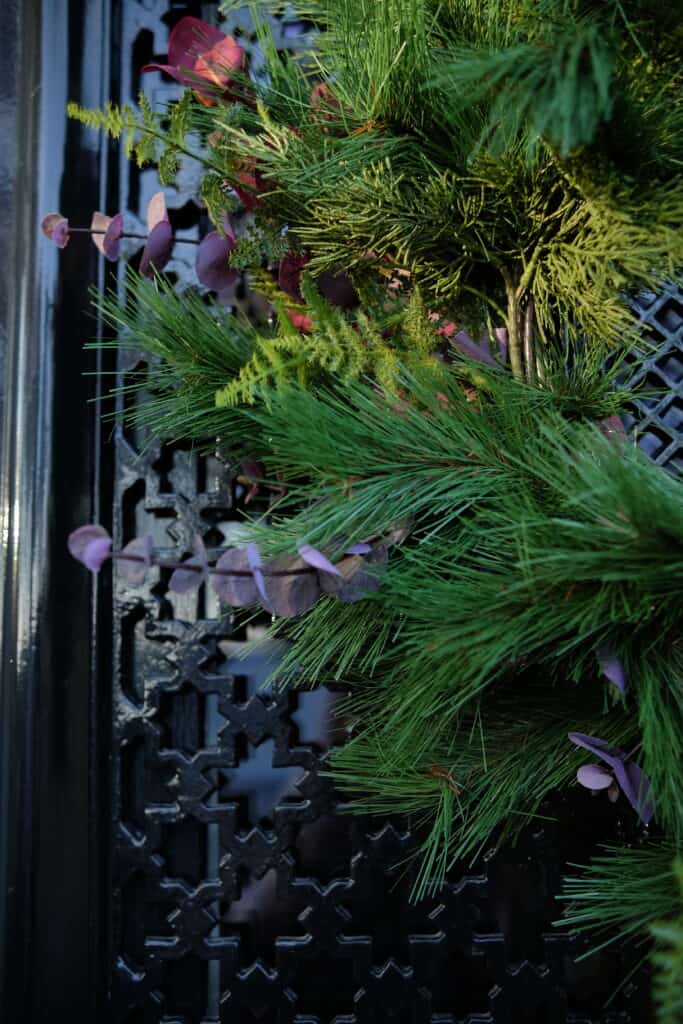 Zijden kerstkrans Burgundy