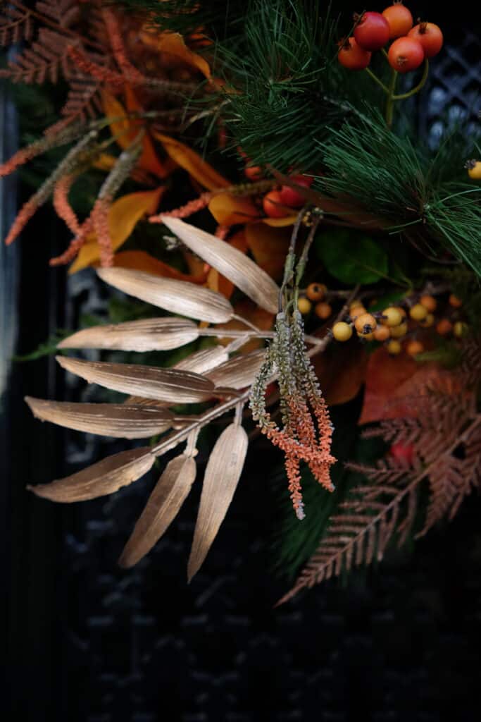 zijden kerstkrans orange glow