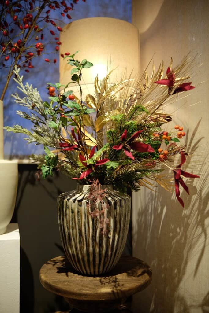 zijden kerstboeket golden christmas