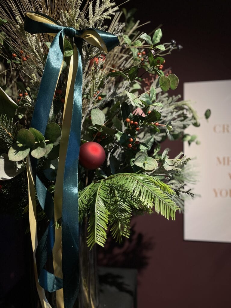 zijden kerstboeket Siganature christmas