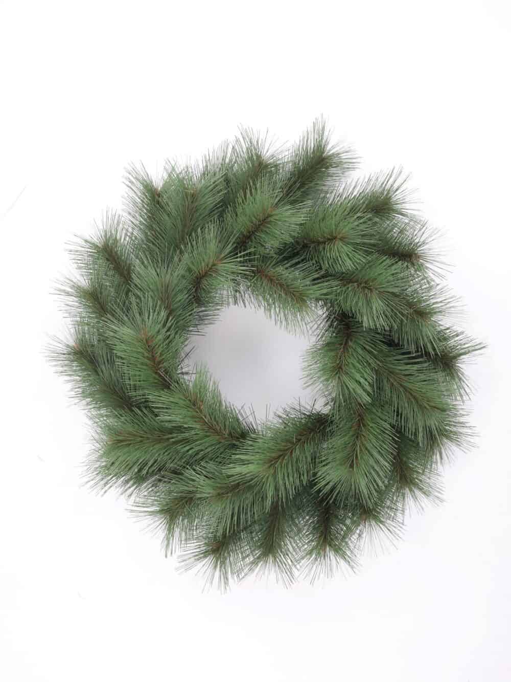 Zijden kerstkrans groen 55cm