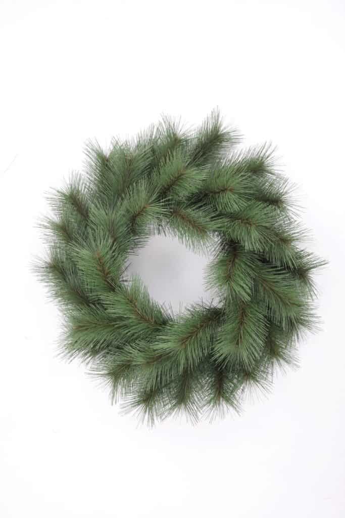 Zijden kerstkrans groen 55cm