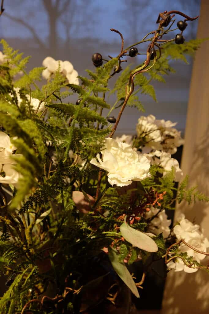 Luxe Zijden kerstboeket White Christmas