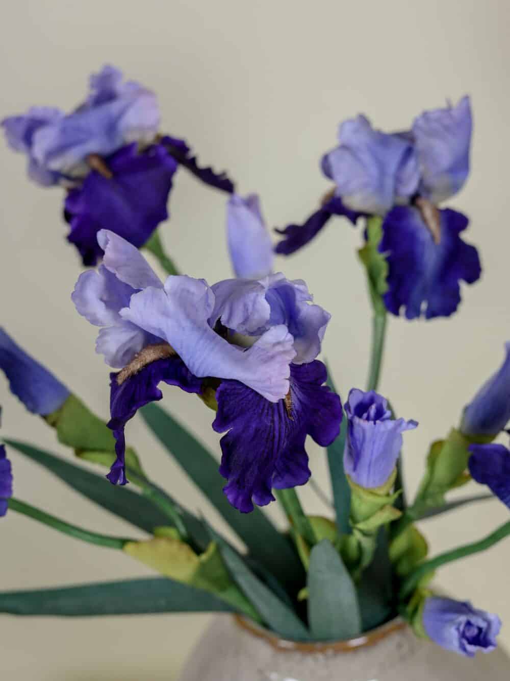 Zijden boeket Iris paars