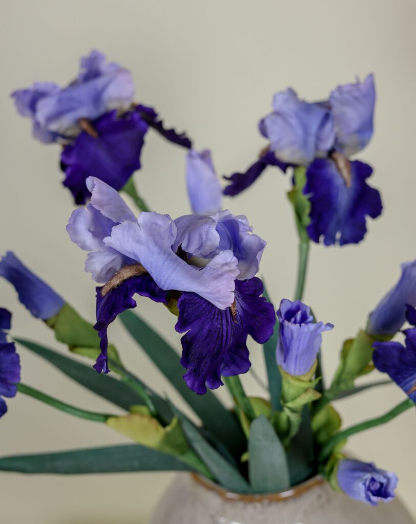 Zijden boeket Iris paars