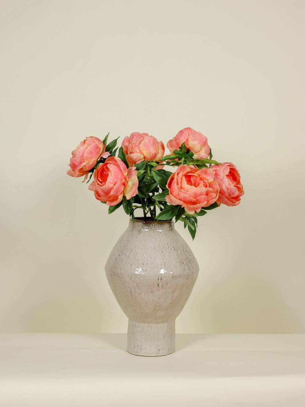 Zijden boeket Pioenen peach