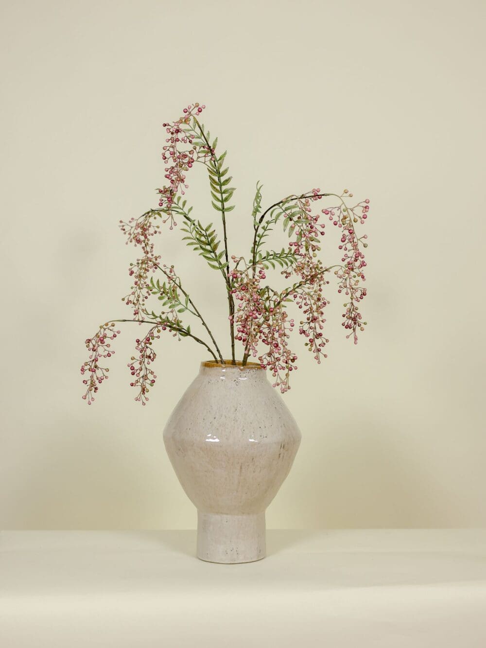 Zijden boeket Bessentak roze