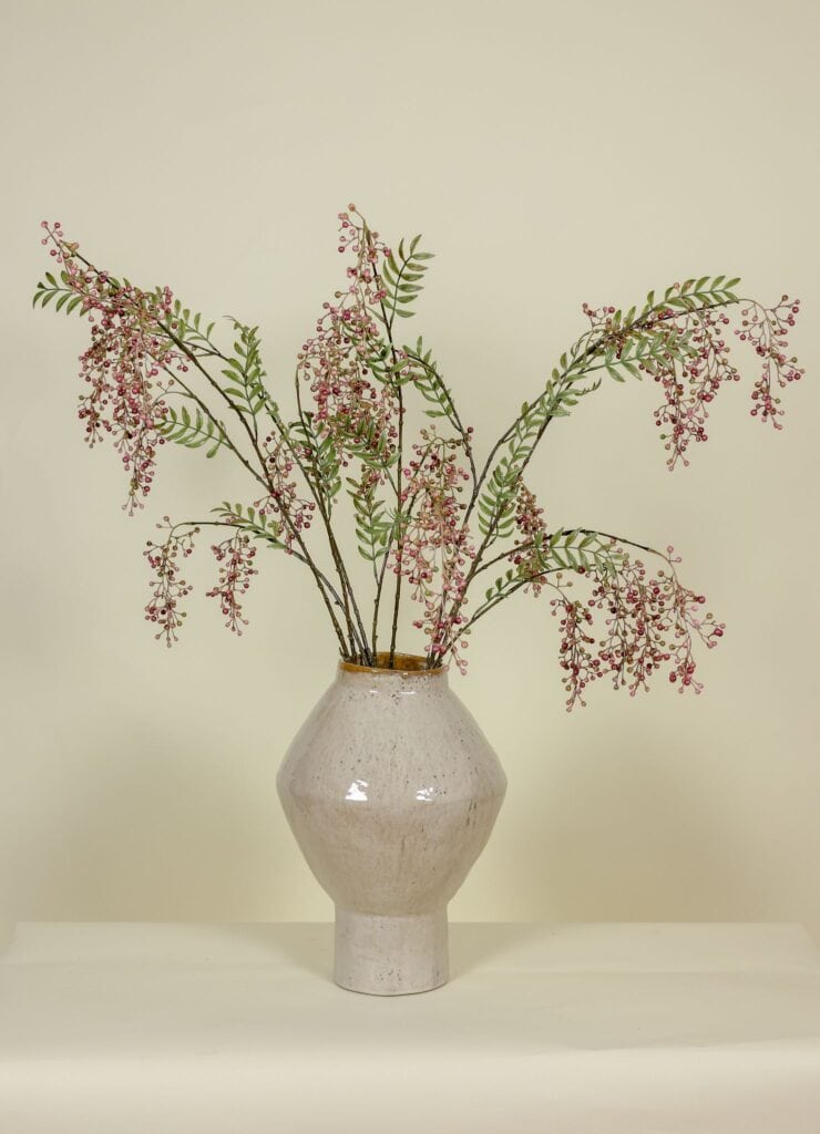 Zijden boeket Bessentak roze deluxe