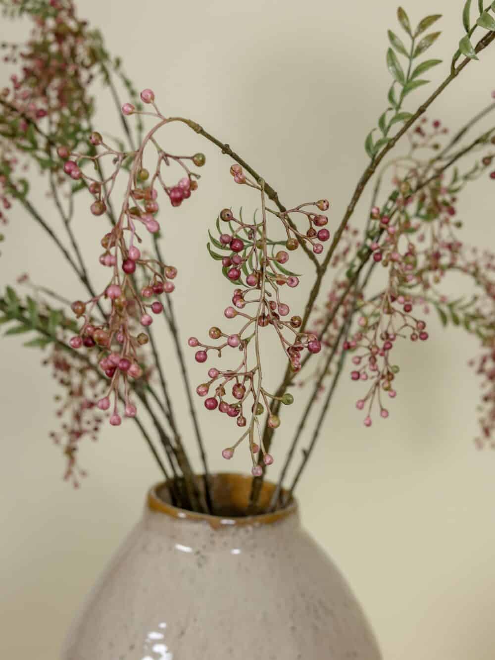 Zijden boeket Bessentak roze