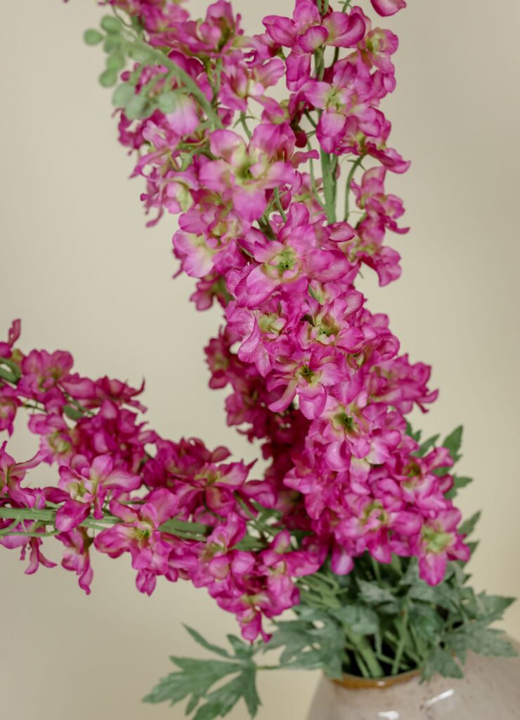 Zijden boeket delphinium xl roze