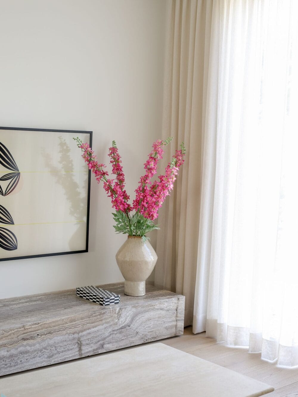 Zijden boeket delphinium xl roze