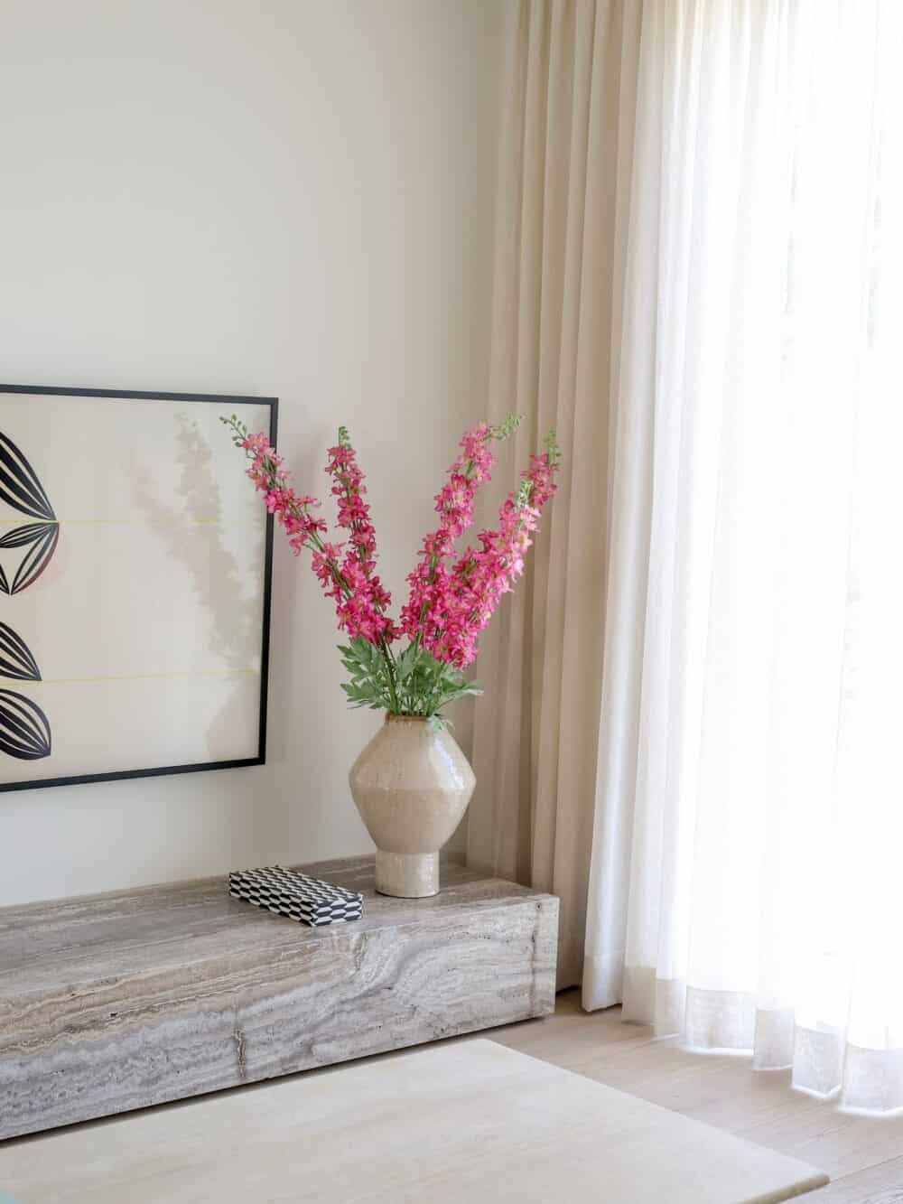 Zijden boeket delphinium xl roze